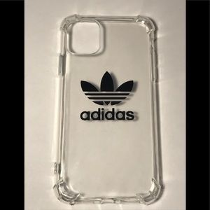 iPhone 11 transparent phone case with Adidas logo
